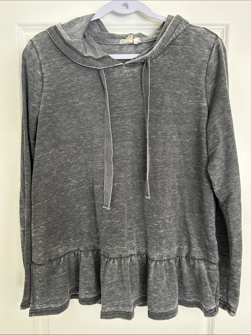 Jane and Delancey Heather Gray Peplum Hoodie